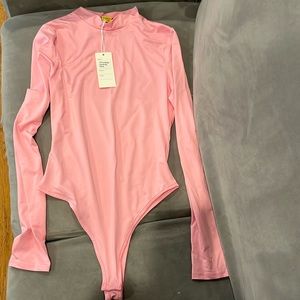 pink long sleeved shirt